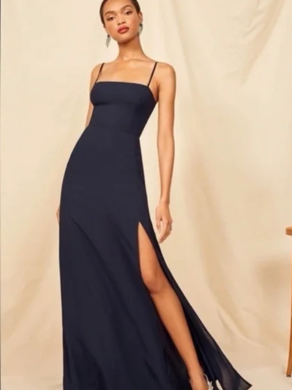 Reformation Ingrid Dress in Navy, Size 2 - Picture 2 of 6